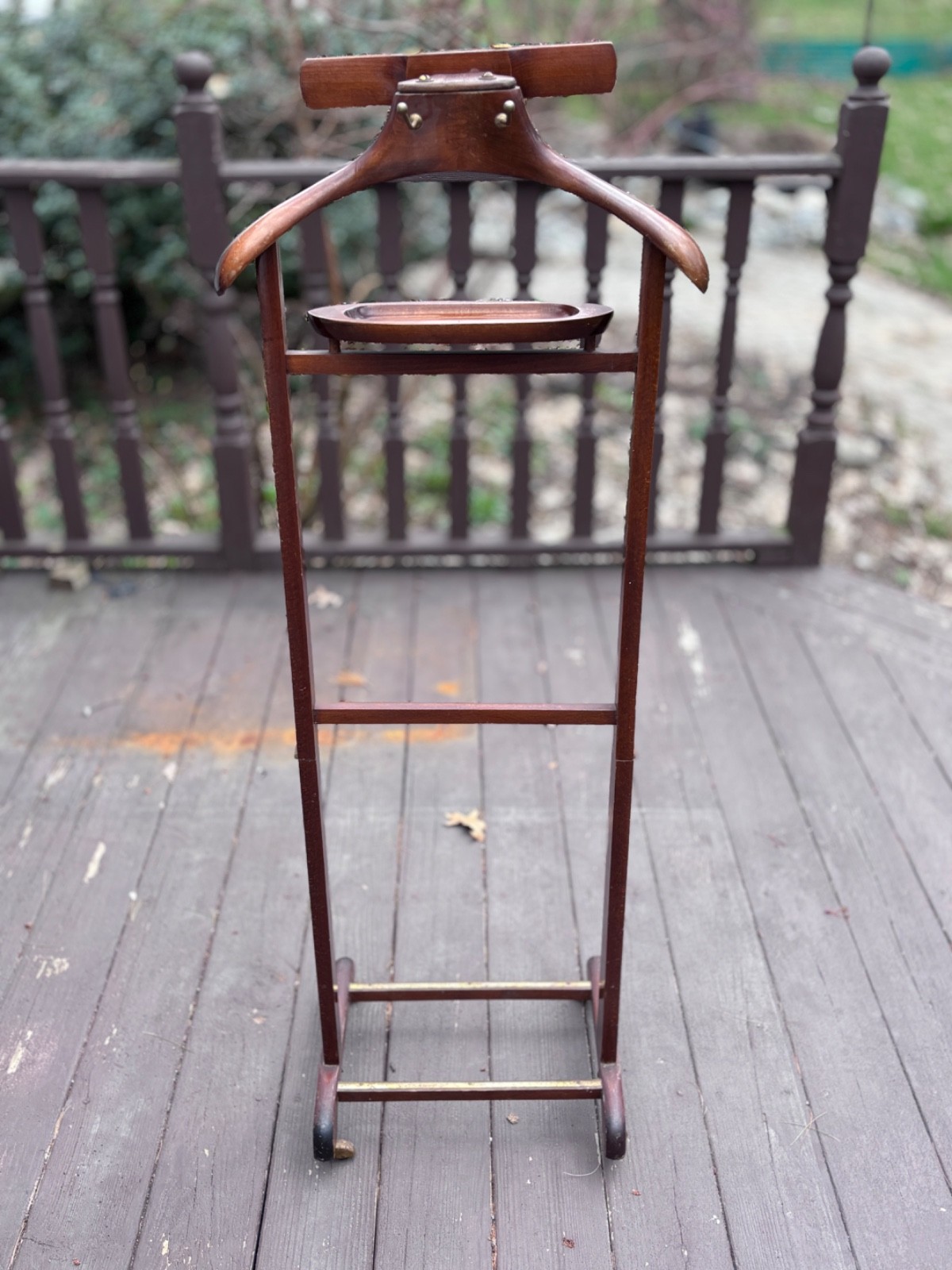 Vintage Wooden SPQR Rolling Valet Butler Suit Rack Stand – Brevettato Italy