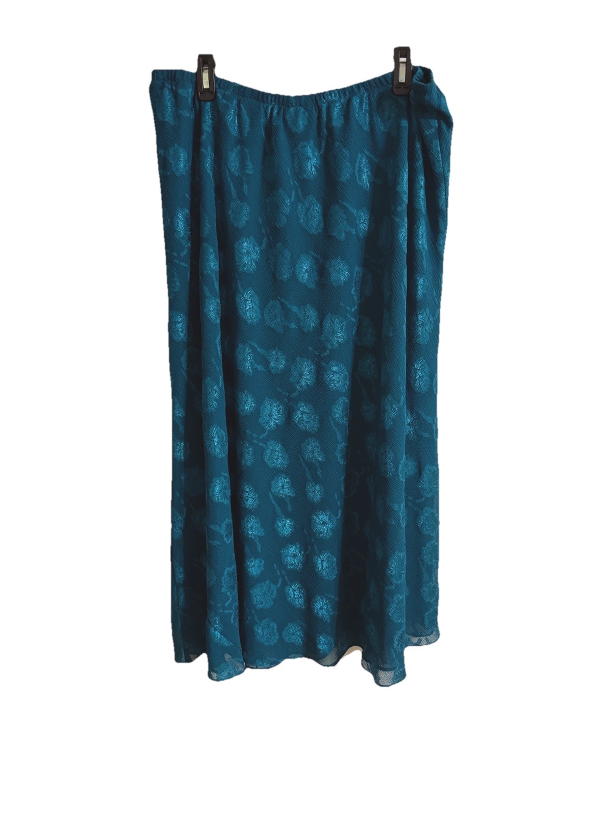Vintage Leslie Fay Top & Maxi Skirt Sz 24WP Dk Turquoise Lined Classy Easy Care