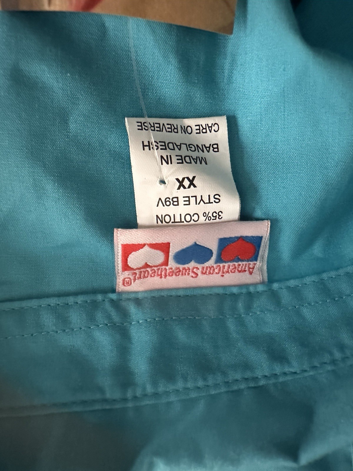 90s Vintage Plus Size Teal Blue Button Up Collar Shirt Cotton