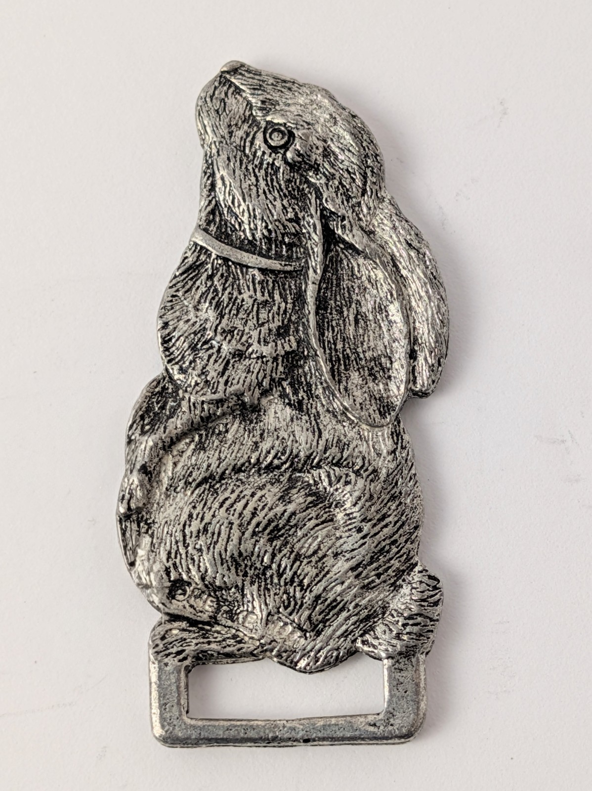 Vtg Metzke Pewter Bunny Rabbit Belt Slides Matching Pair 2 Piece Set 1991 HTF