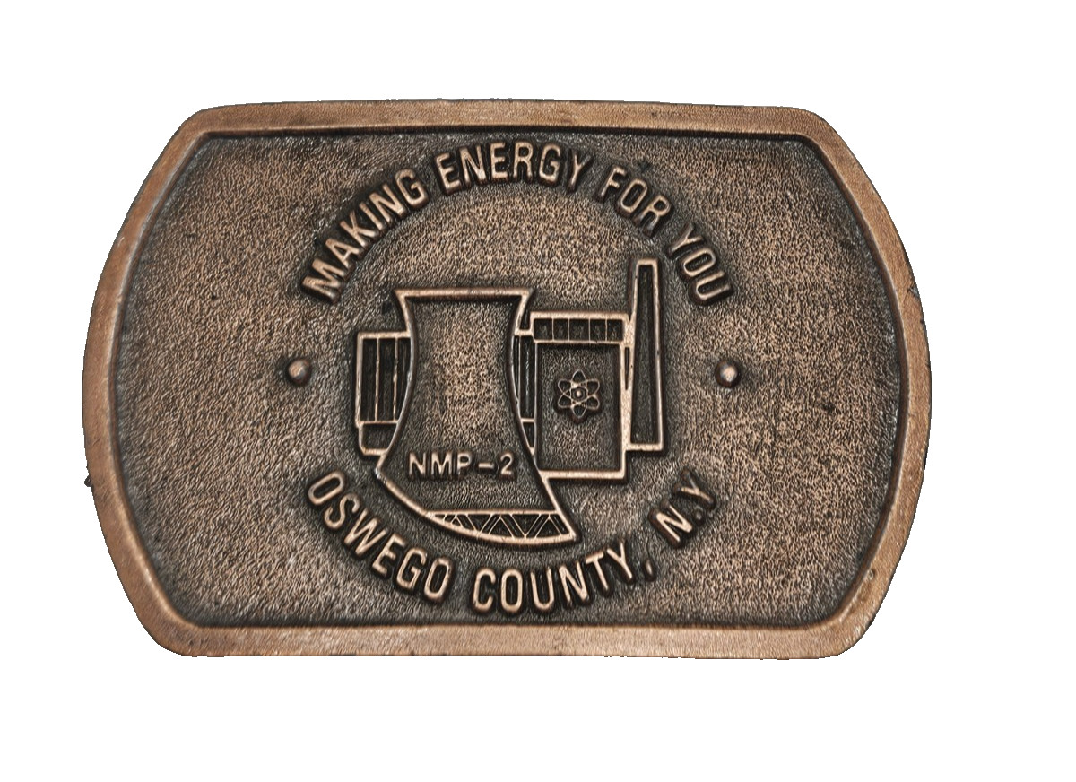 VINTAGE BELT BUCKLE NUCLEAR STATION UNIT NMP 2 NINE MILE POINT OSWEGO COUNTY NY