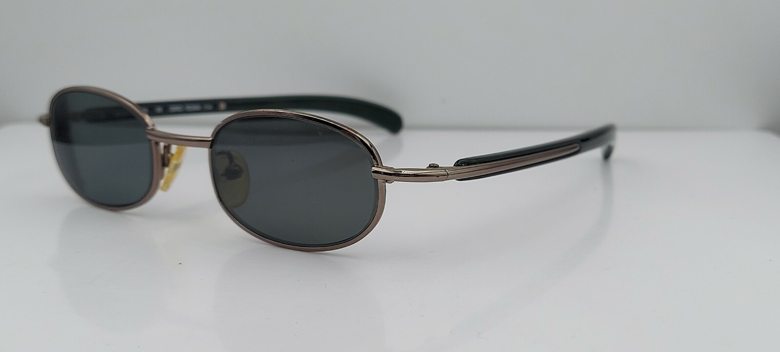 Vintage Gino Roma 114 Gunmetal Oval Sunglasses FRAMES ONLY