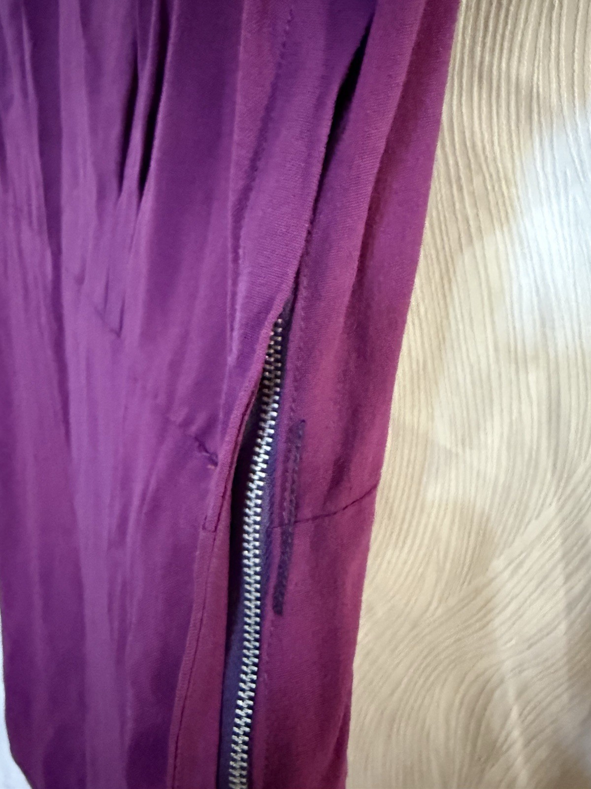 VTG 1960s Gloria Swanson Forever Young Beaded Purple Dress Hollywood Glam