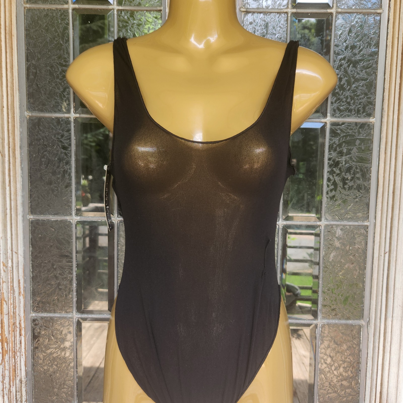 Vtg Sheer Mesh Calvin Klein Bodysuit 1990s L
