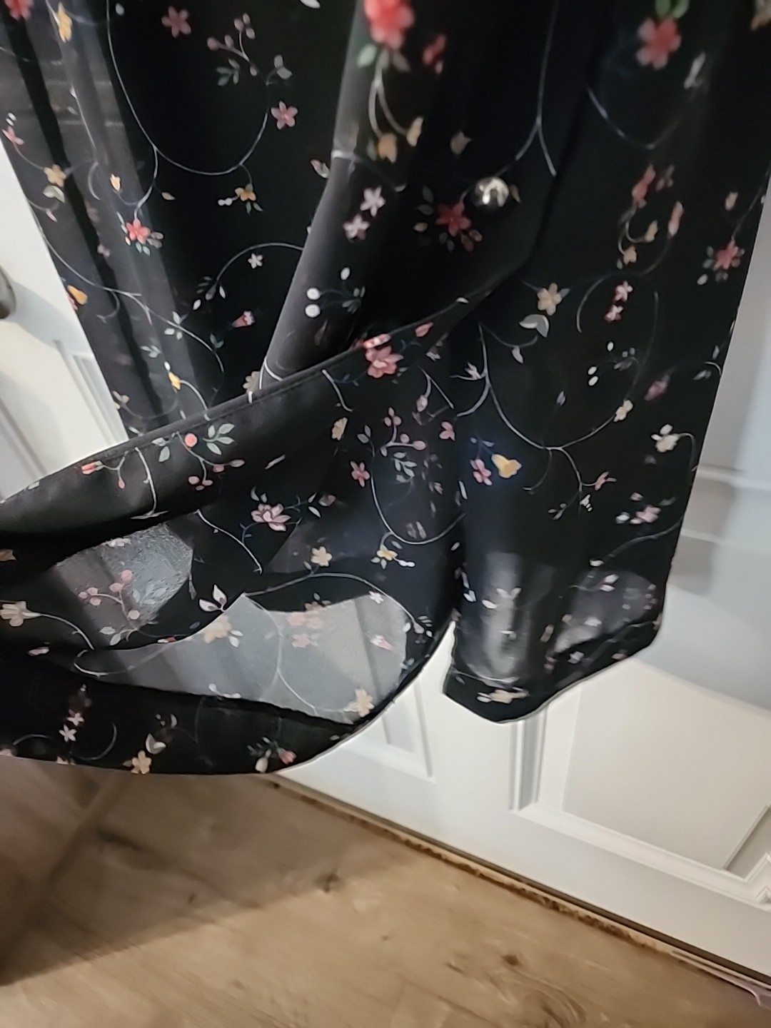 Vintage Leslie Fay Midi Dress Unique Style Black Sheer Fairy Cottgecore Coquette