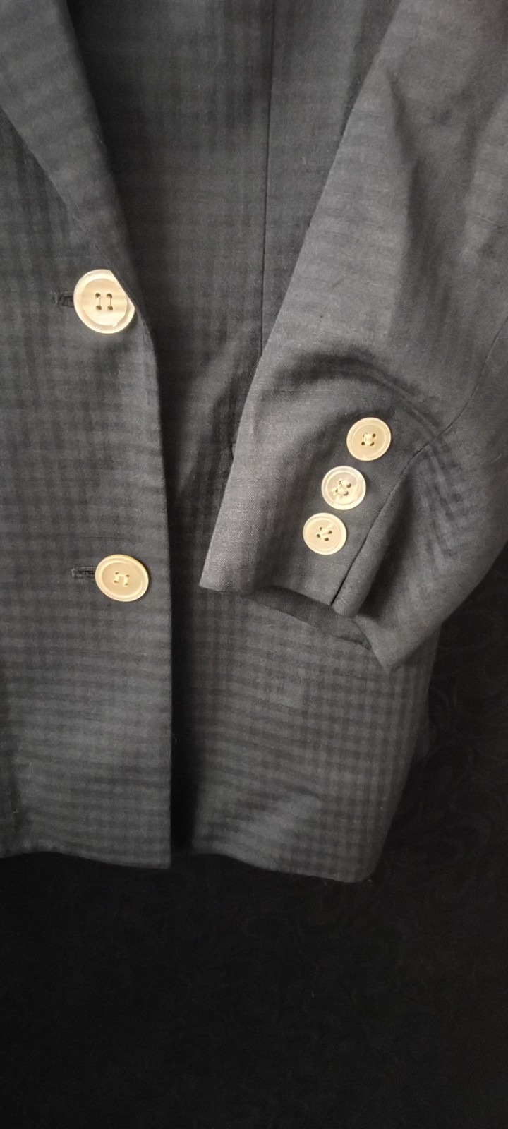 Vintage Christian Dior Plaid Double Breasted Blazer Navy Size 8