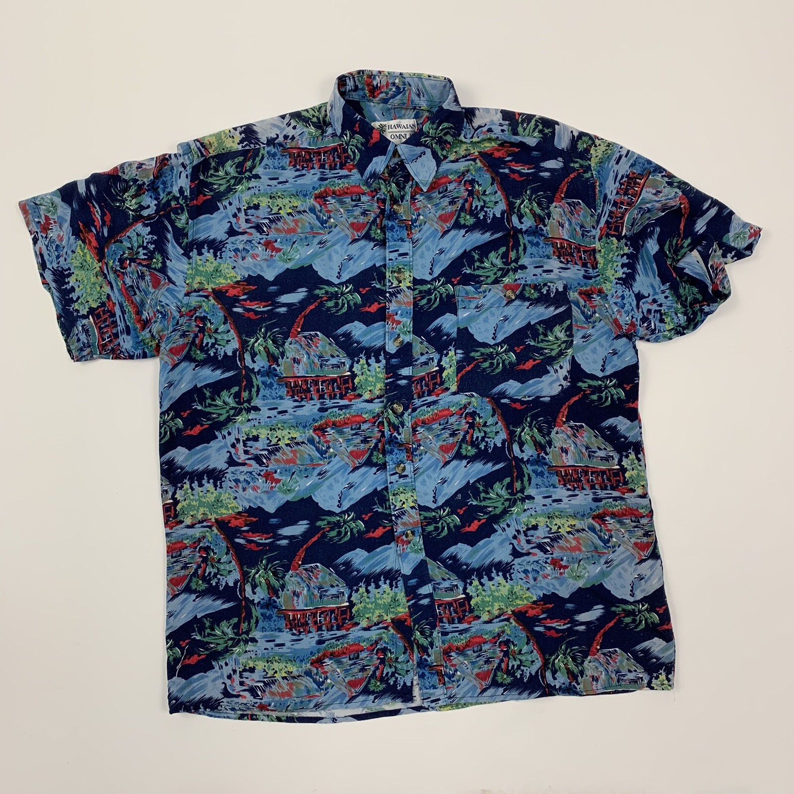 Vintage Hawaiian Shirt Omni II Mens Size Small Made in Korea