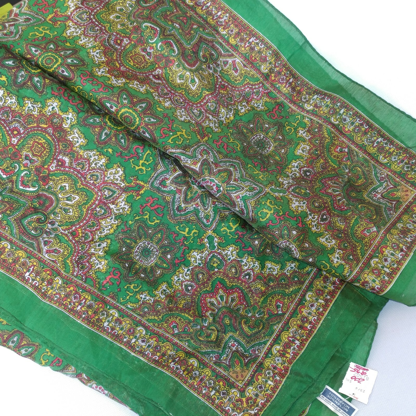 Vintage Marvin Accessories Square Scarf Multi-Color Green