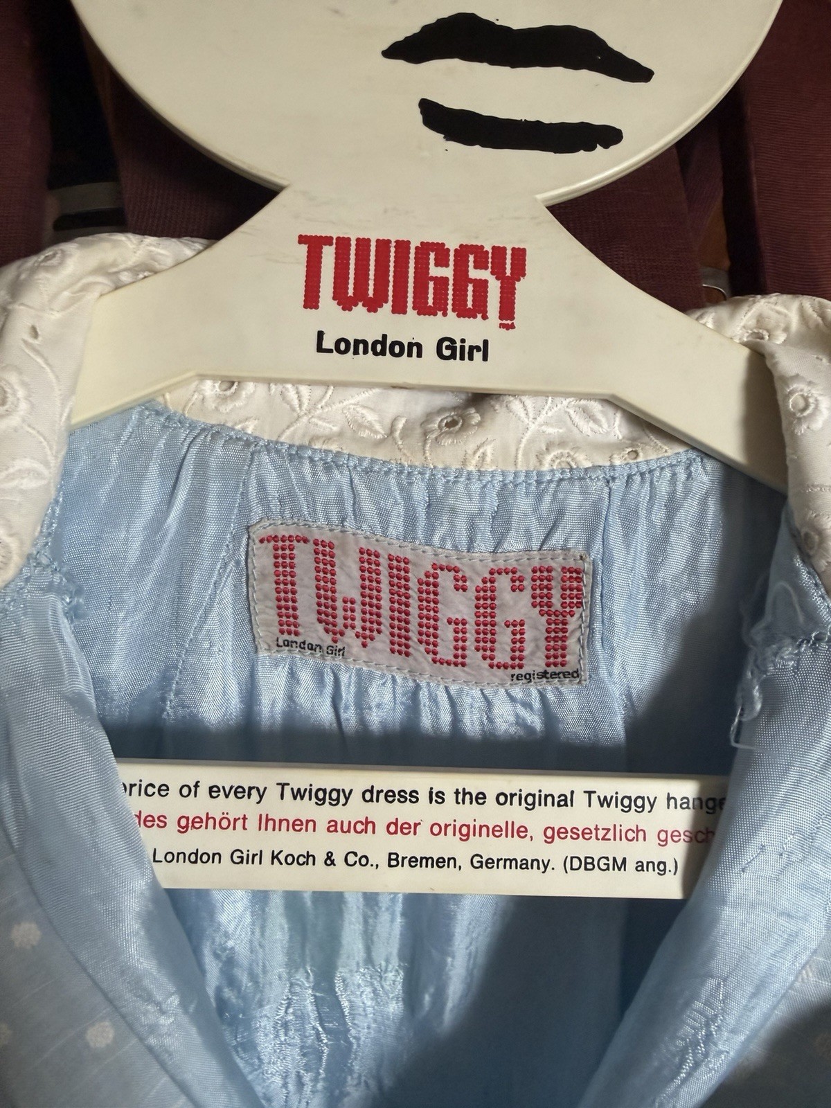 RARE Vintage 1960s Twiggy London Girl Dress & Original Hanger BUNDLE Mod 60s