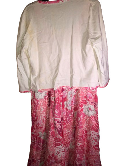 Plaza South Vintage Dress, Size 12, Pink Floral – Pink Ribbon and Cover-Up Incl.