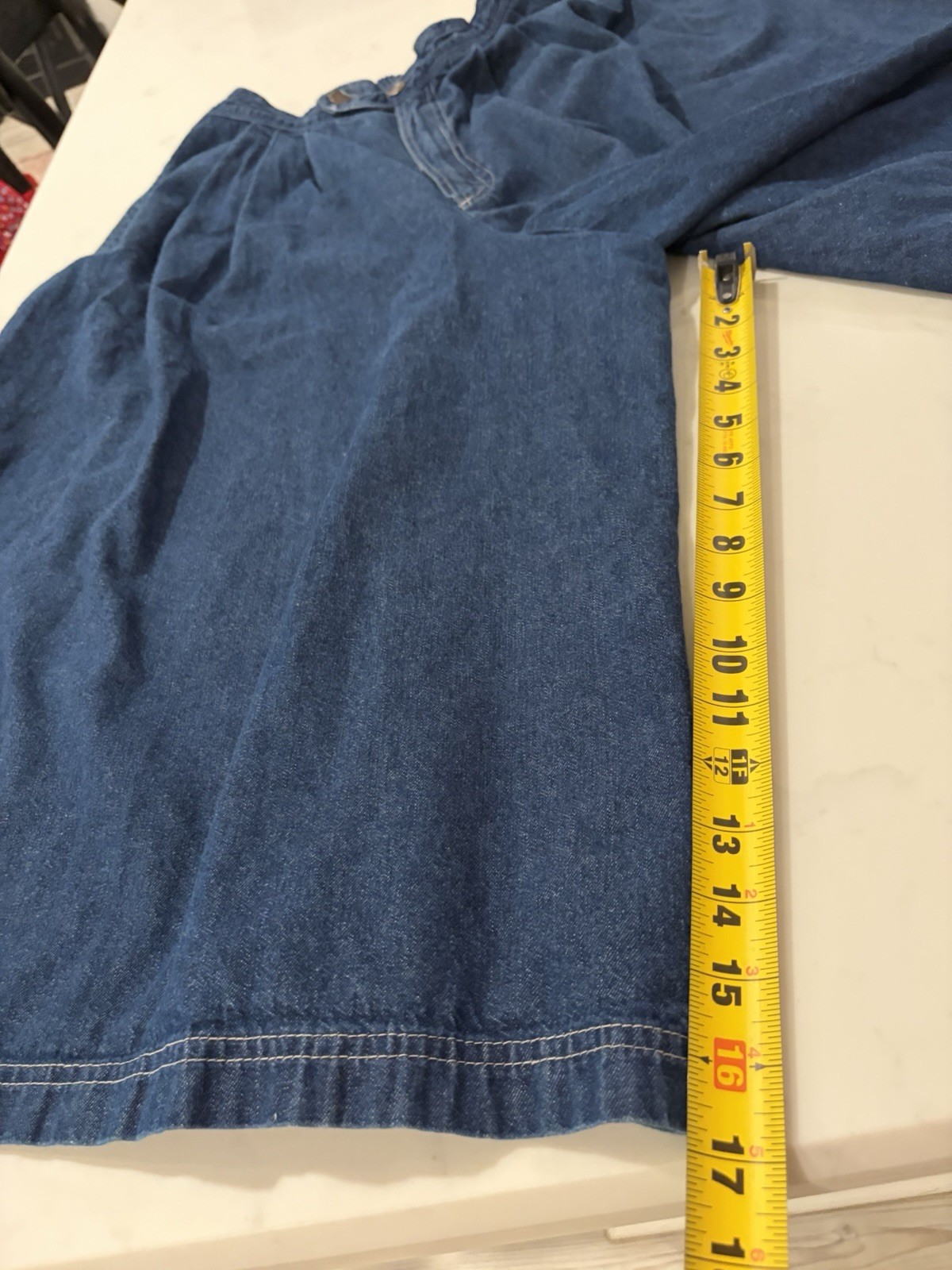VTG 80s Sassoon Denim Gaucho Culottes Wide Leg Elastic Waist Pants Size 30 USA