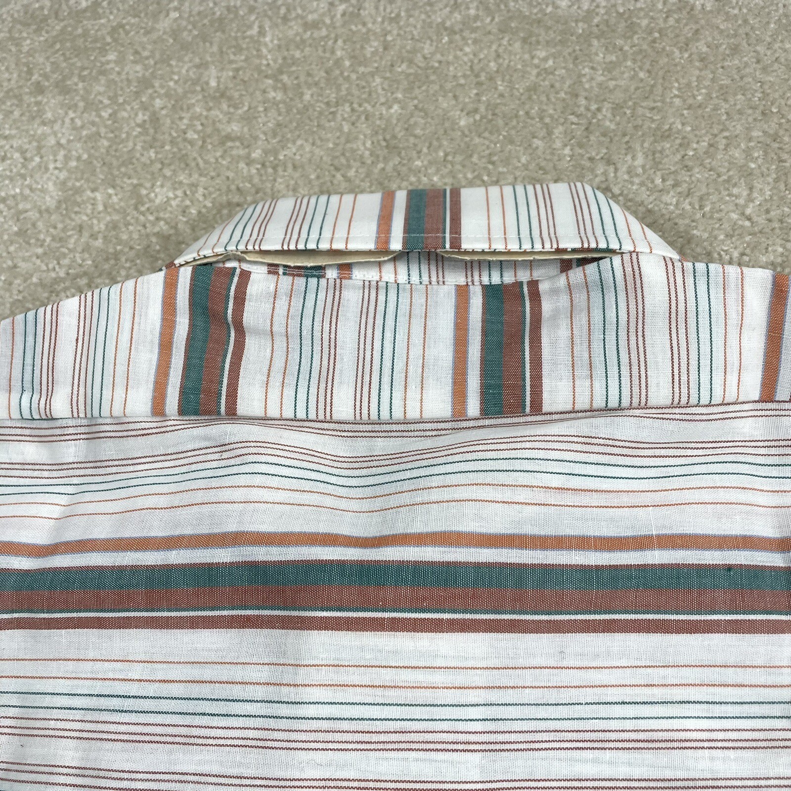 Vintage Colebrooke Permanent Press Striped Collared Shirt Mens 16 32-33 60s 70s