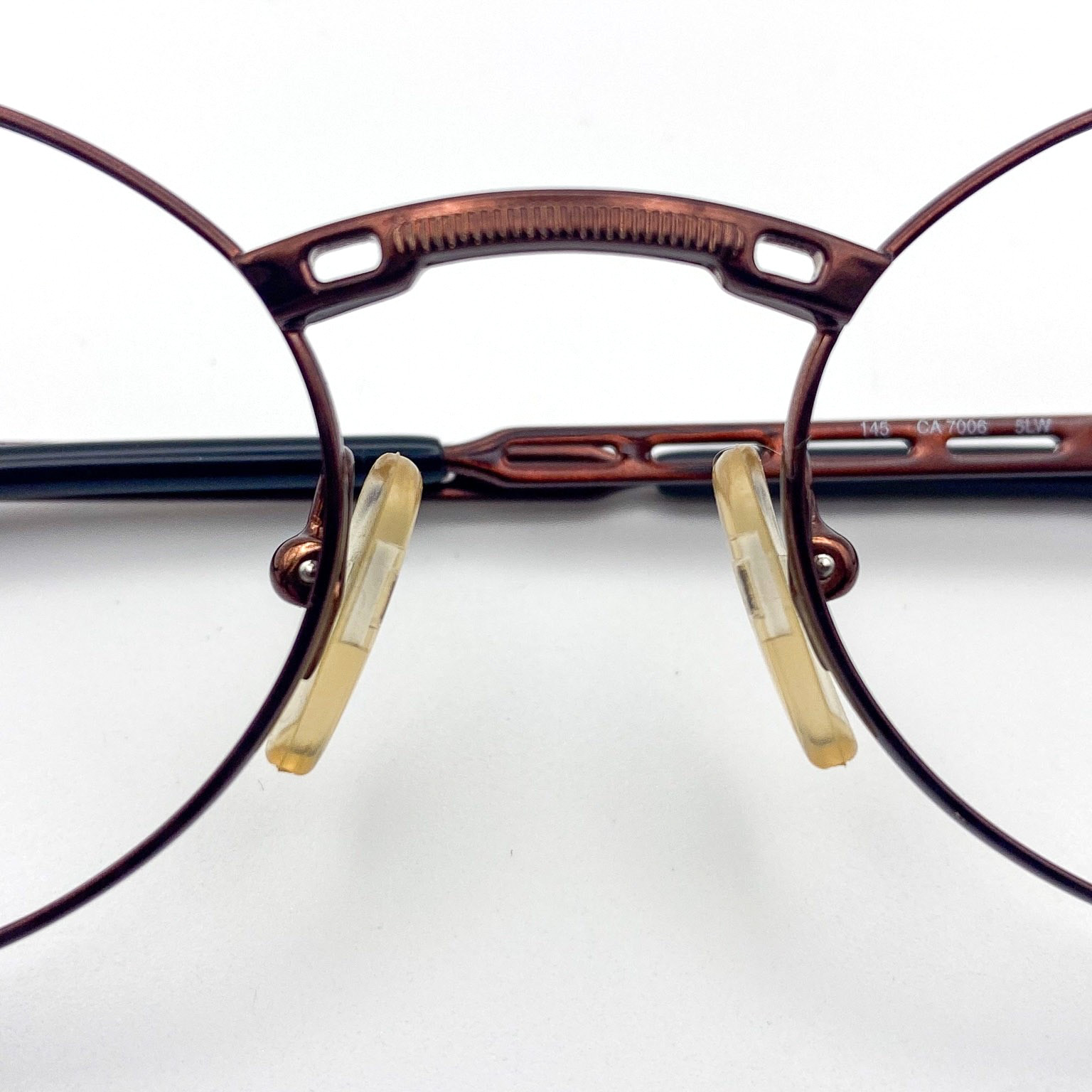 Rare Vintage 1990s Carrera Round Metal Burgundy Eyeglasses Deadstock – Italy