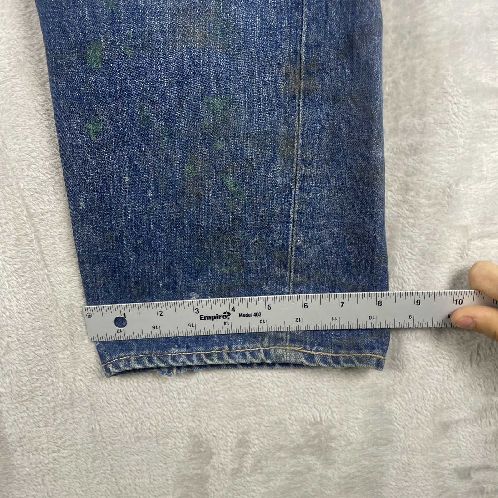 Vintage 50s Penneys Foremost Selvedge Denim Jeans Mens 32×28 Repaired 1950s Hole