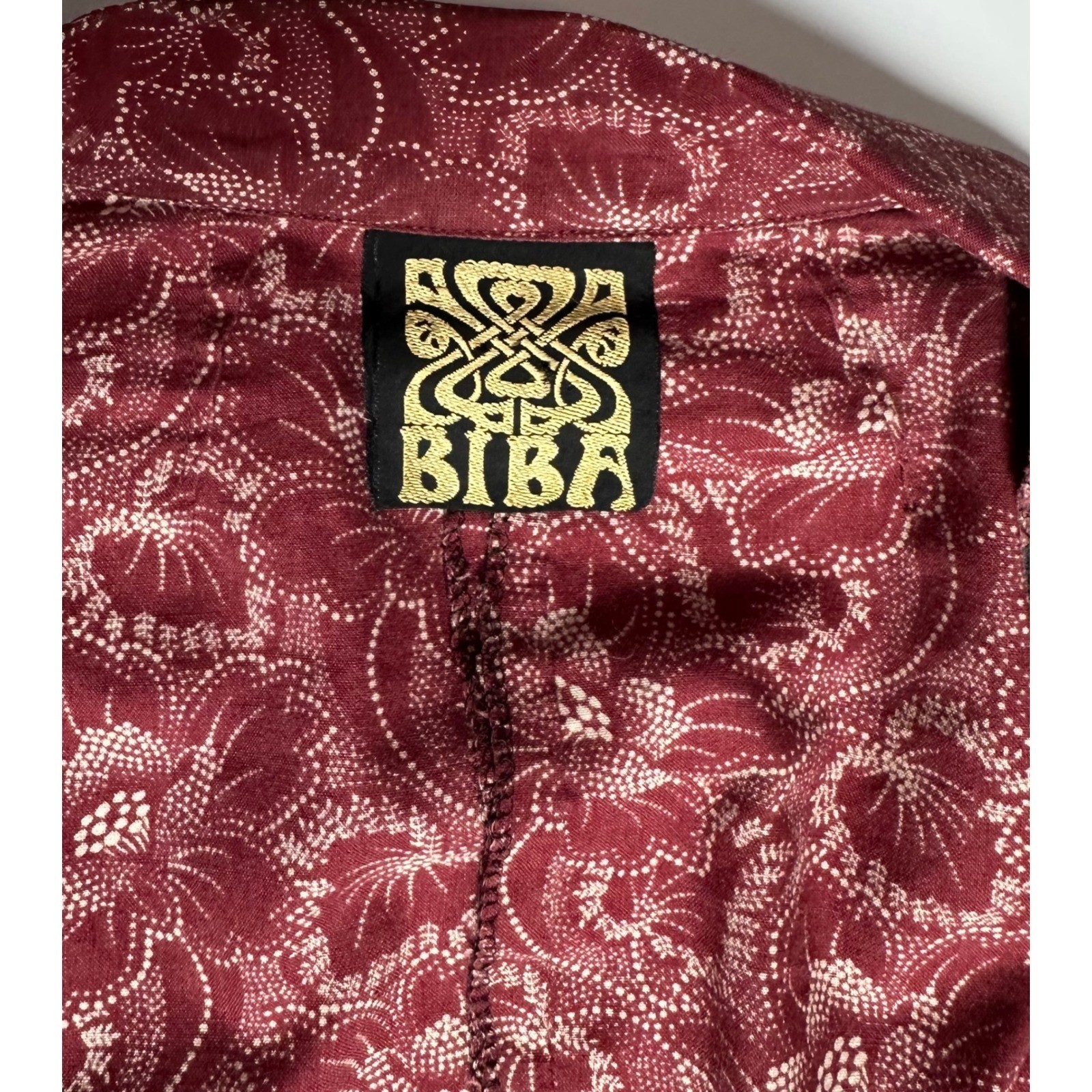 Biba VTG 70’s Floral Blazer Skirt Set Burgundy Sony Studios S Iconic Biba Print
