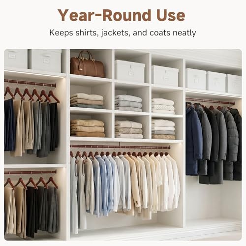 Wooden Hangers 20 Pack, Wood Coat Hangers 0.5″T (20 pack) Dark Cherry Color