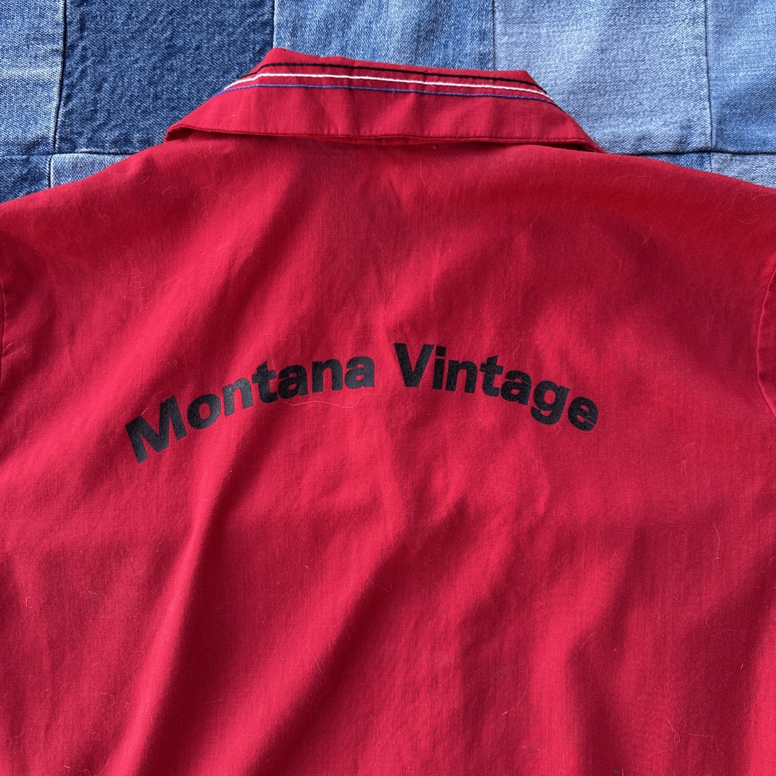 Men’s VTG 1970s Red King Louie Bowling Shirt M 70s Polyester Cotton True Vintage