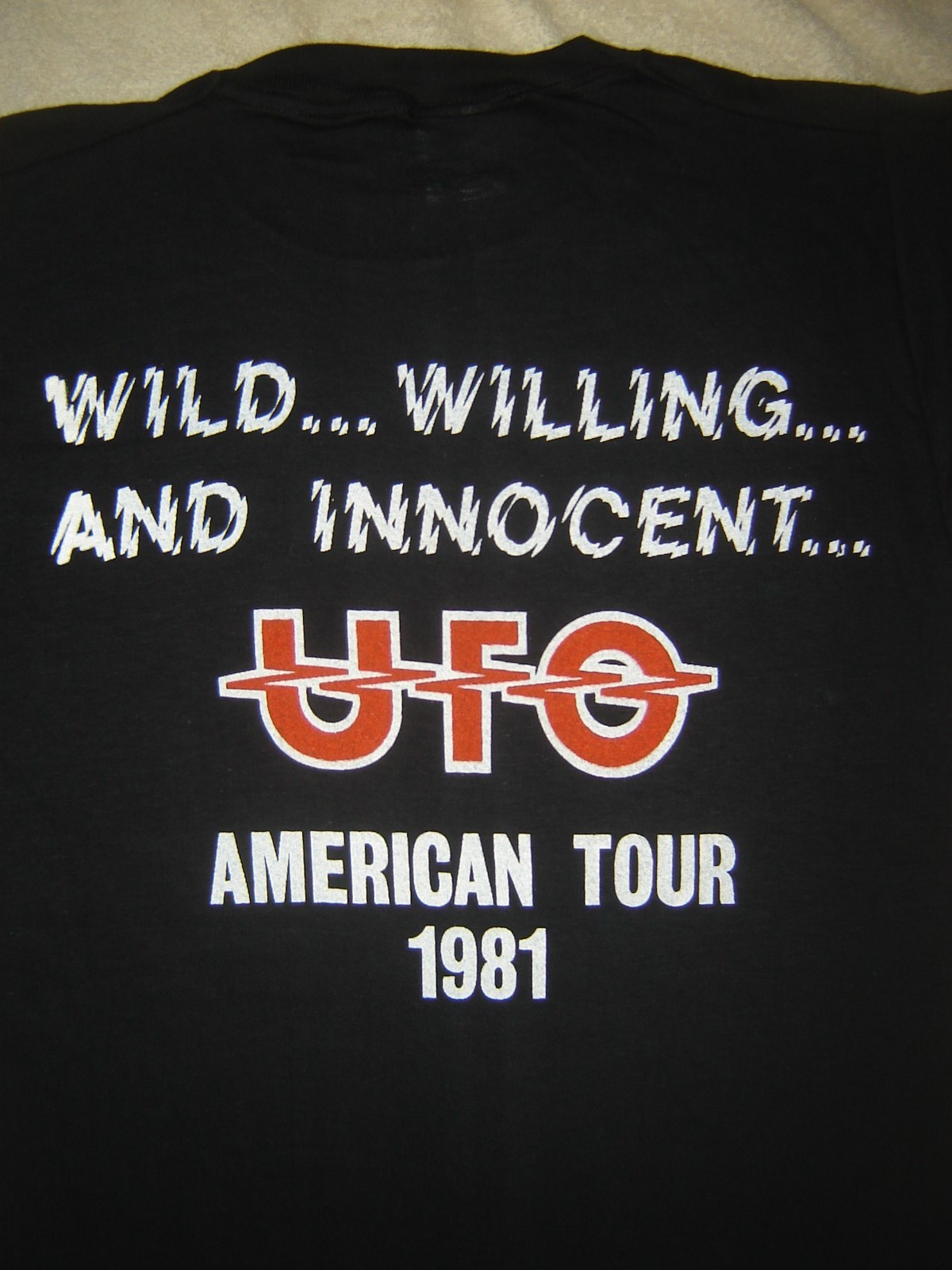 VINTAGE CONCERT T-SHIRT UFO 81 NEVER WORN NEVER WASHED WILD WILLING AND INNOCENT