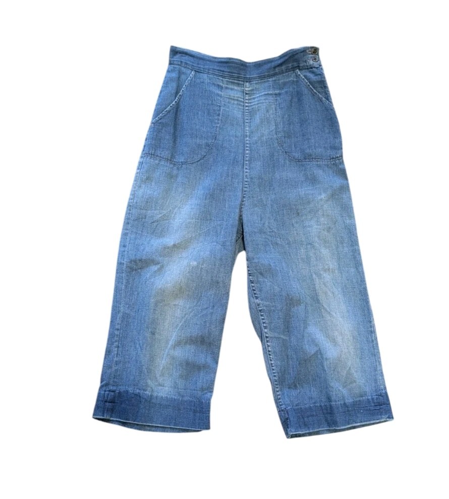 Vintage 40s 50s Western Side Zip Denim Jeans Work Wear Ranch Women’s Pants S