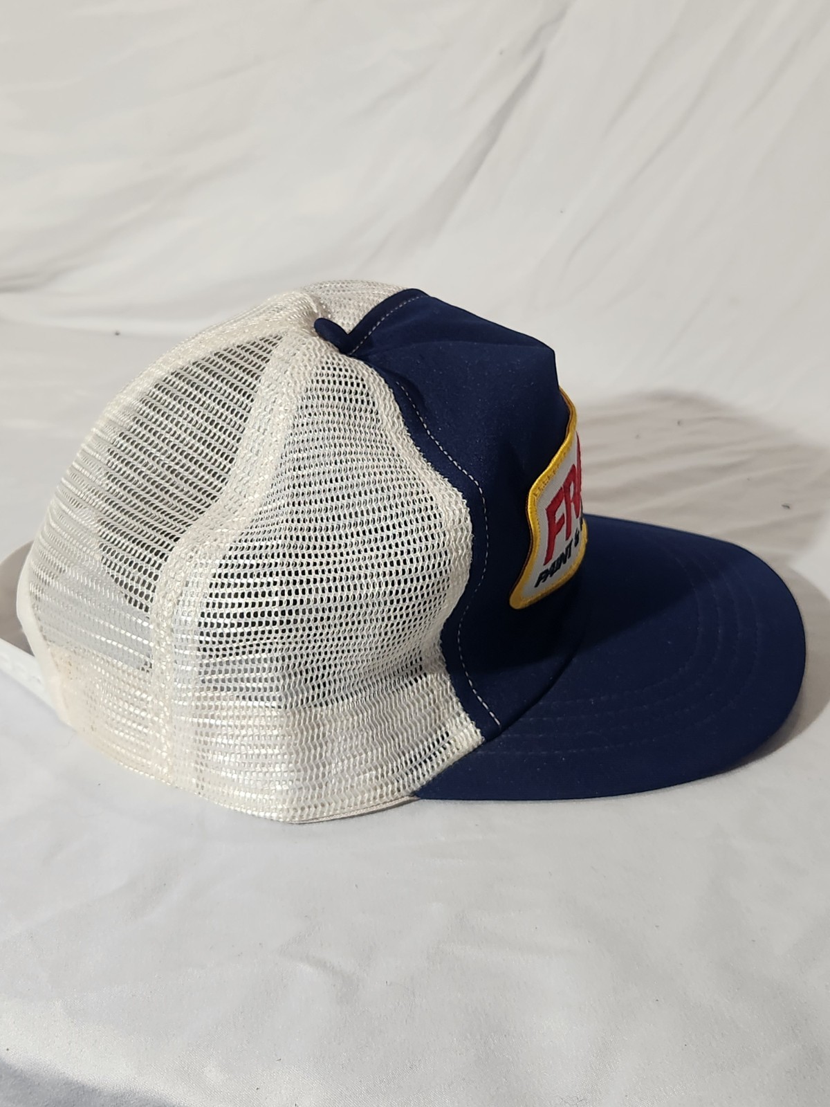 Vintage FRAZEE PAINT & WALLCOVERINGS Mesh Snapback Blue White Trucker Cap Hat