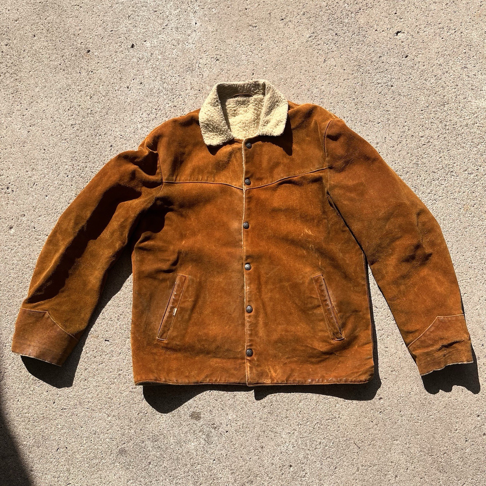 VTG 40s 50s Levis Shorthorn Suede Sherpa Rancher Jacket Western Wear BIG E RARE