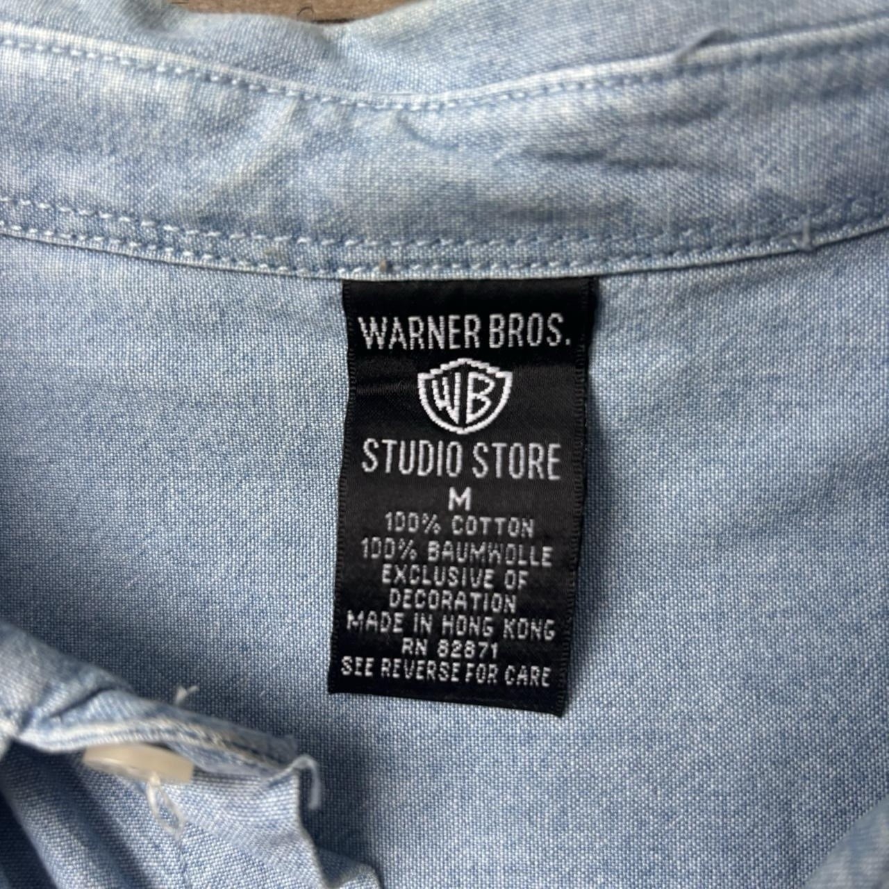 VTG Warner Bros. Studio Men’s M Denim Cotton Button-Up Bugs Bunny Embroidered