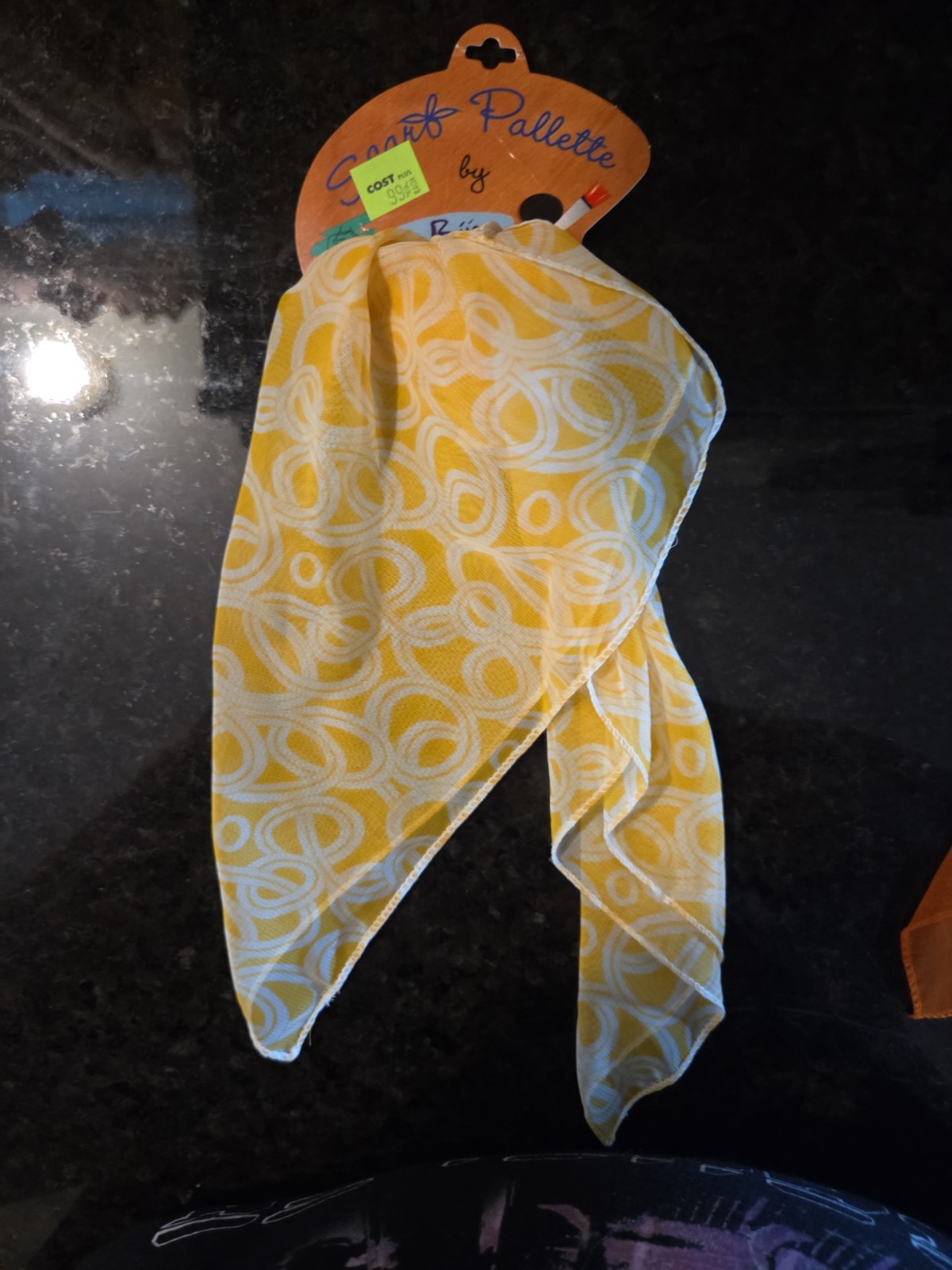 Lot of 2 Vintage 70s Scarf Palette by Bijou NWT Yellow Orange Mod Baroque Retro