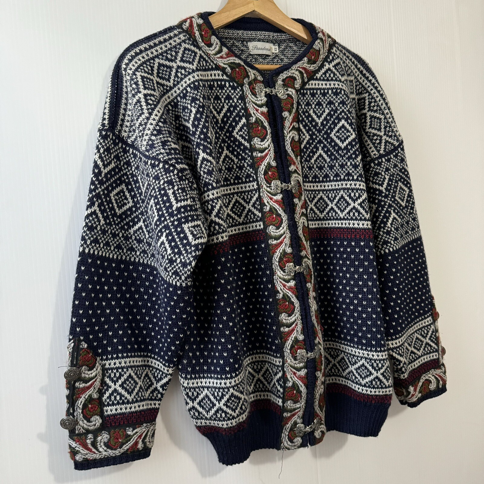 Vintage VOLUND Norway 100% Pure Lambswool Cardigan Sweater XS