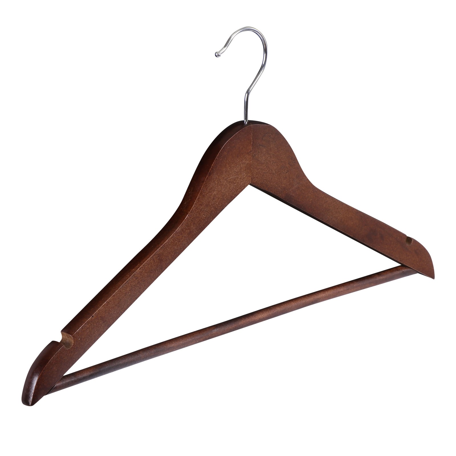 Premium Wooden Hangers 50 Pack Non-Slip Coat Clothes Hangers w/Swivel Hook Brown