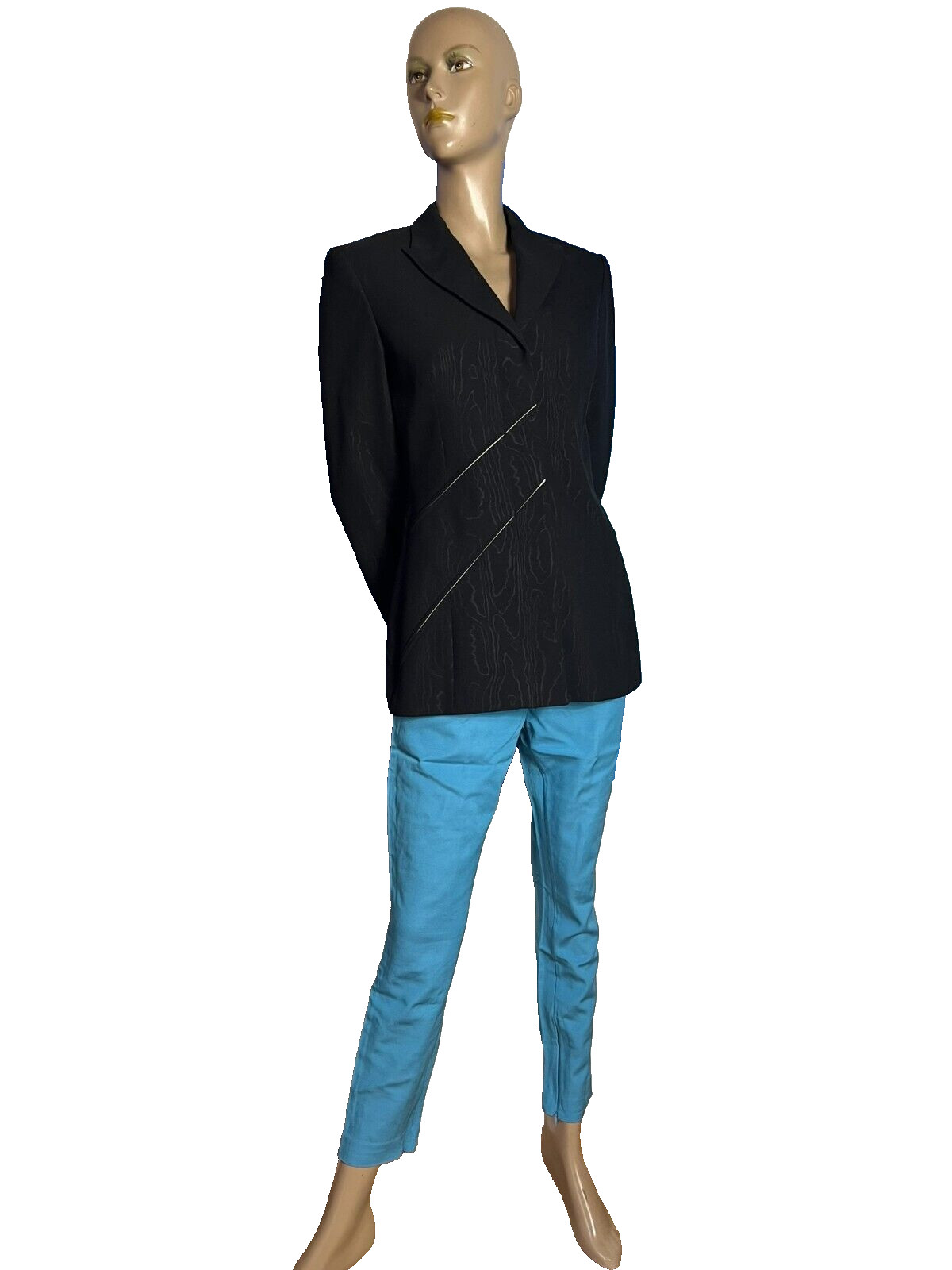Versace Collection Trousers Turquoise Slim Fit Y2K Summer Designer IT44 DE 38/40