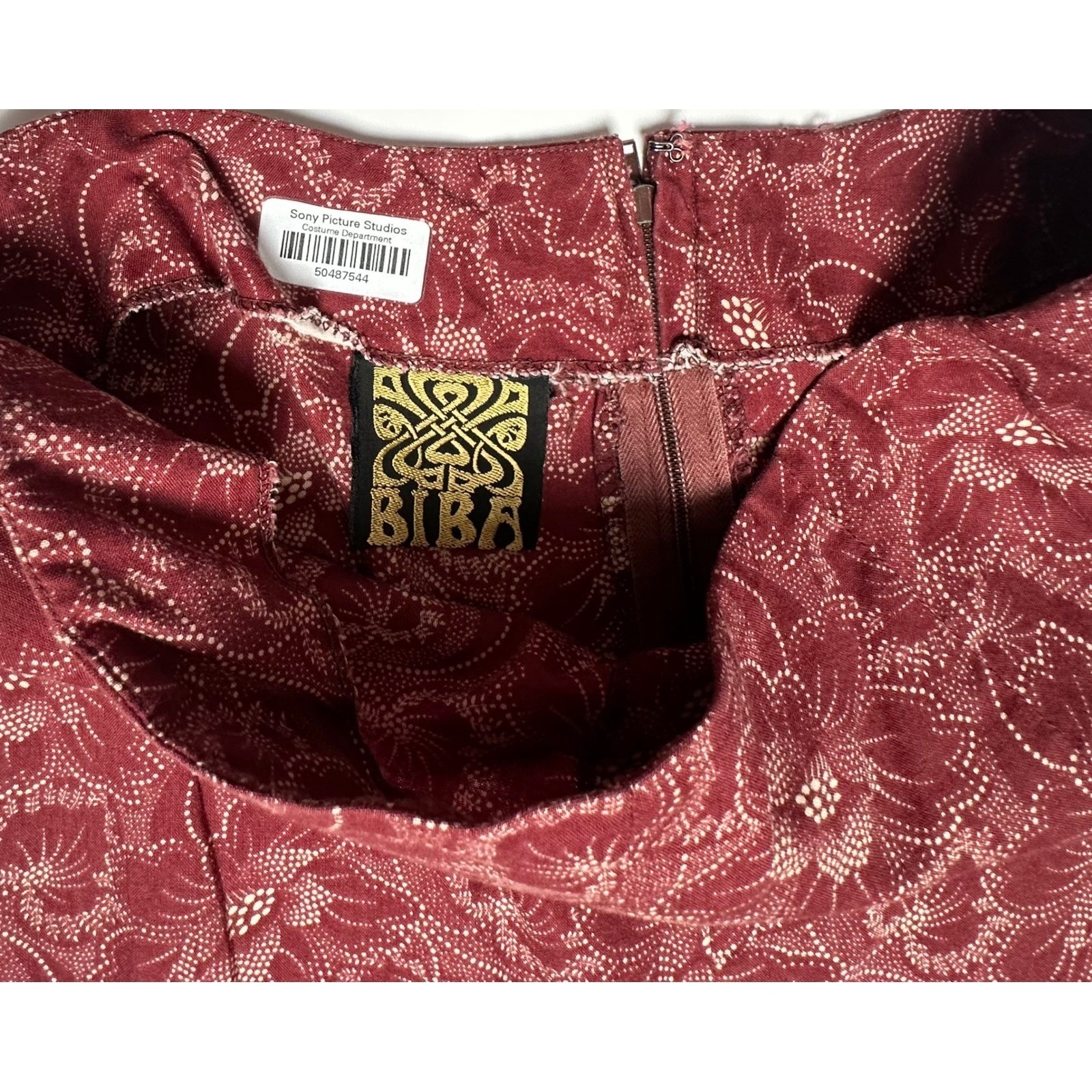 Biba VTG 70’s Floral Blazer Skirt Set Burgundy Sony Studios S Iconic Biba Print