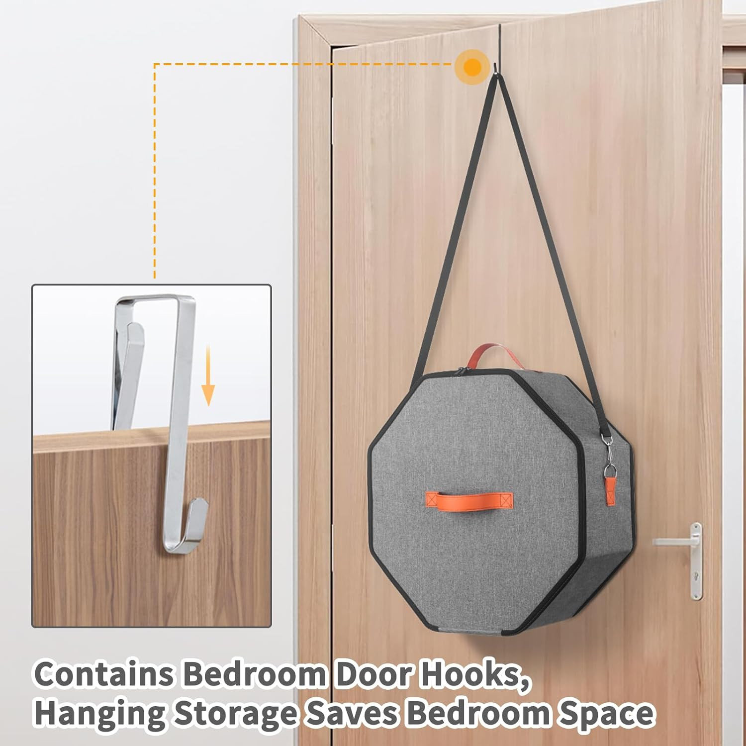 Hat Storage Box for Women & Men, Hardboard Support Cowboy Hat Boxes with 1 Door