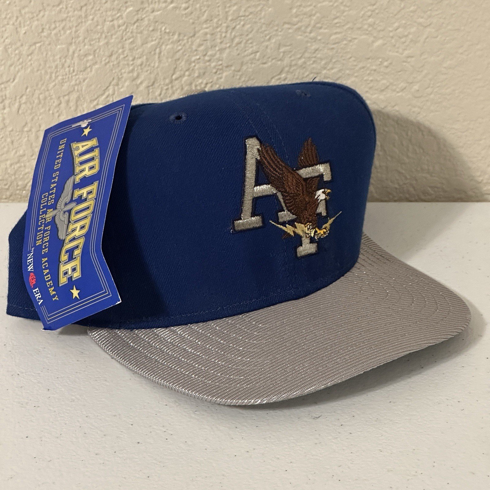 Vintage US Air Force Snapback Hat OSFA Dead Stock Embroidered New Era Cap