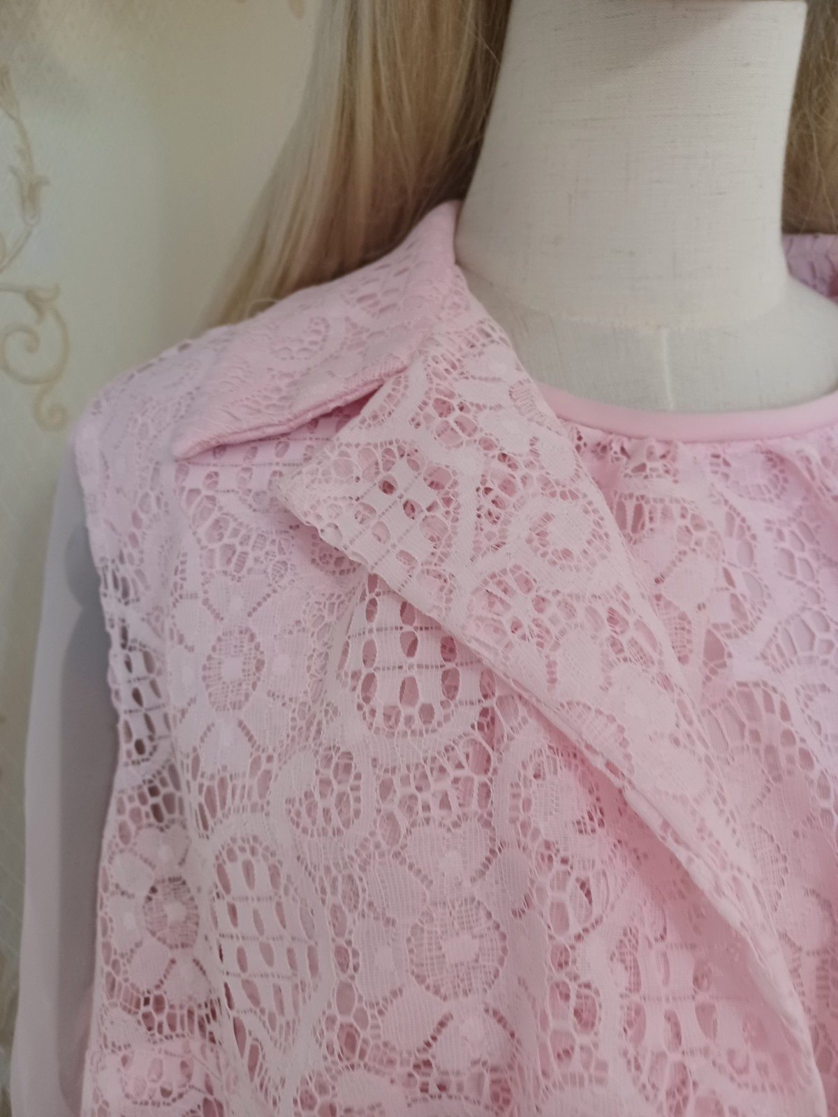 Vintage 1970s 3 Piece Pink Romantic Prairie Accordion Pleat Maxi-Dress, Sz 22.5