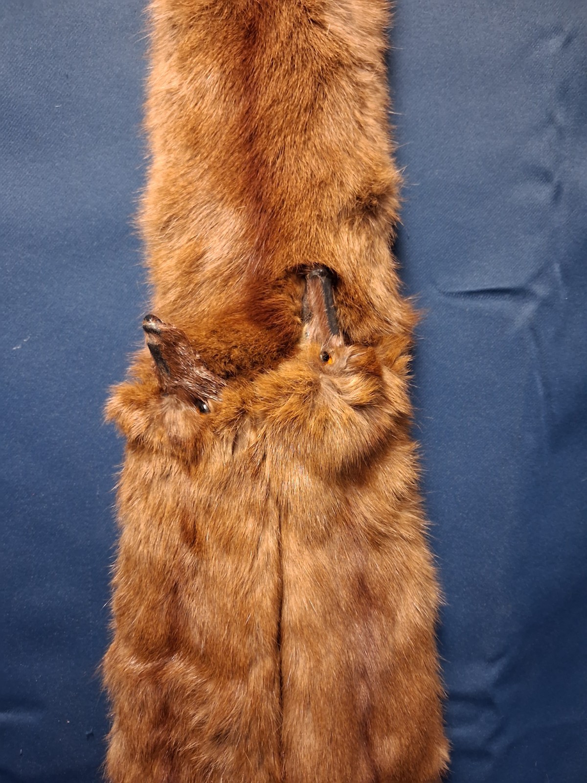 Vintage Four Pelt Full Body Brown Mink Fur Scarf Stole Wrap One Size Beautiful