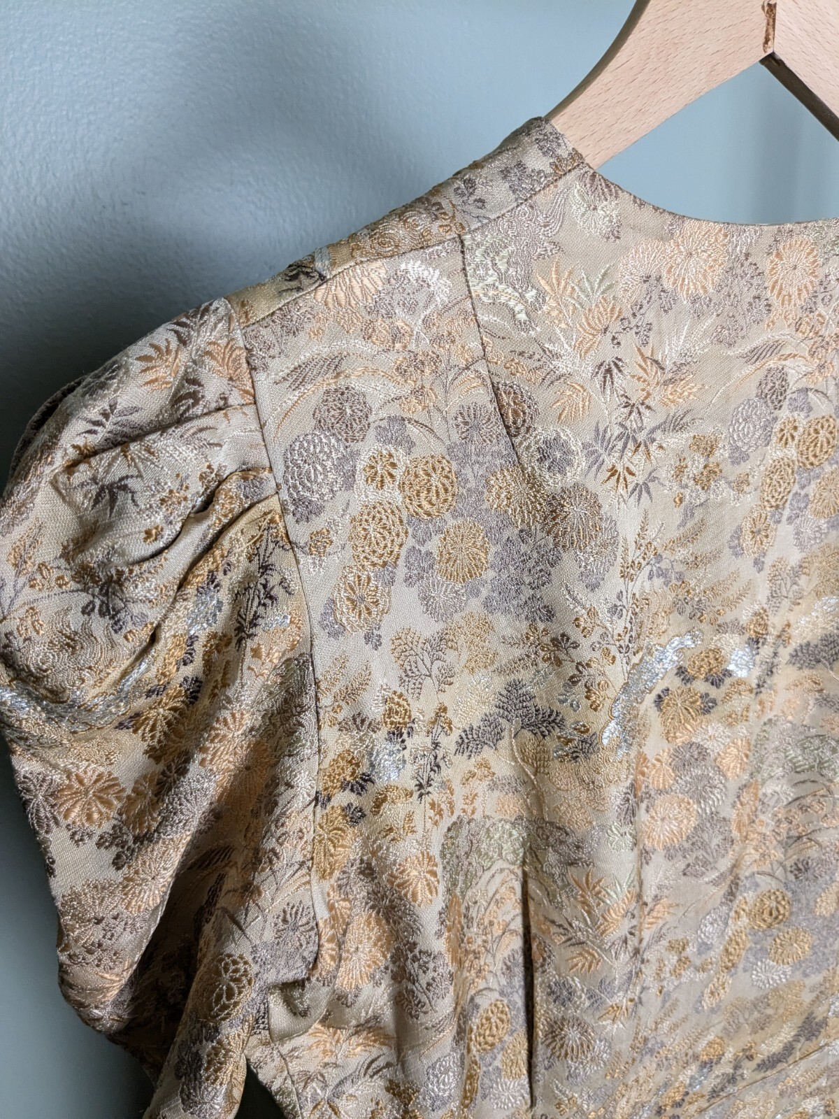 Stunning Shimmer 1940s Bias Cut Gold Vintage Dress