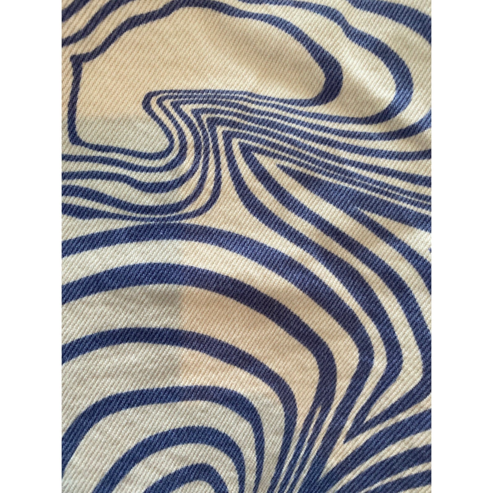 Zara Womens Blue and Cream Psychedelic Zebra Swirl Boot Cut Jeans Size 10 Retro