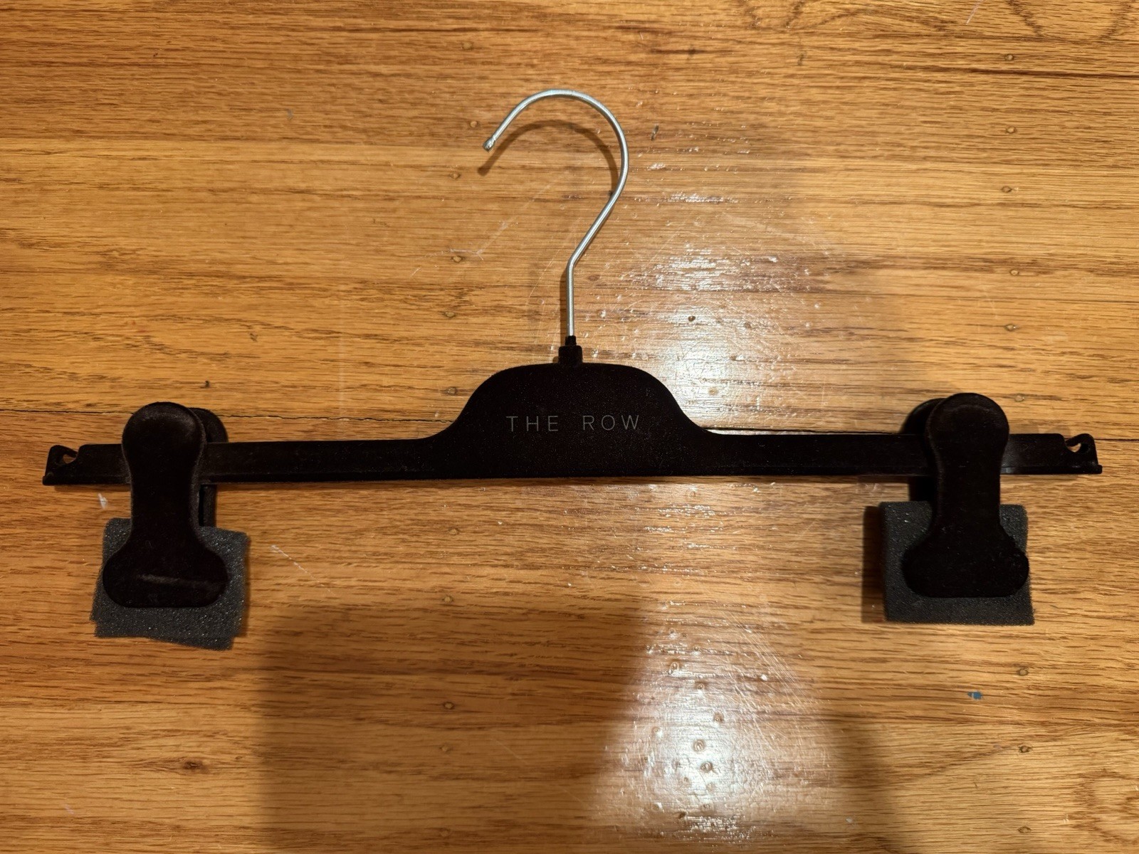 The Row Luxury Velvet Logo Embossed Clothing Hanger Brown Clip Style