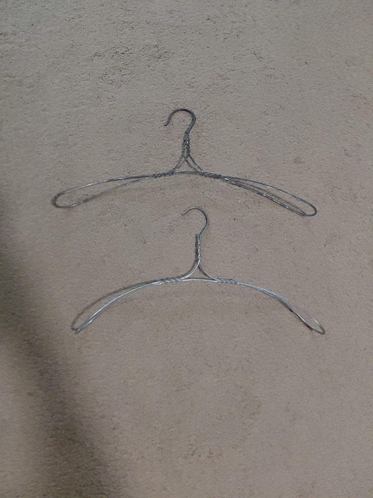 Antique 1900s 1920s Wire Hanger Heavy Twisted Loop Vintage Art Deco Coat Hanger