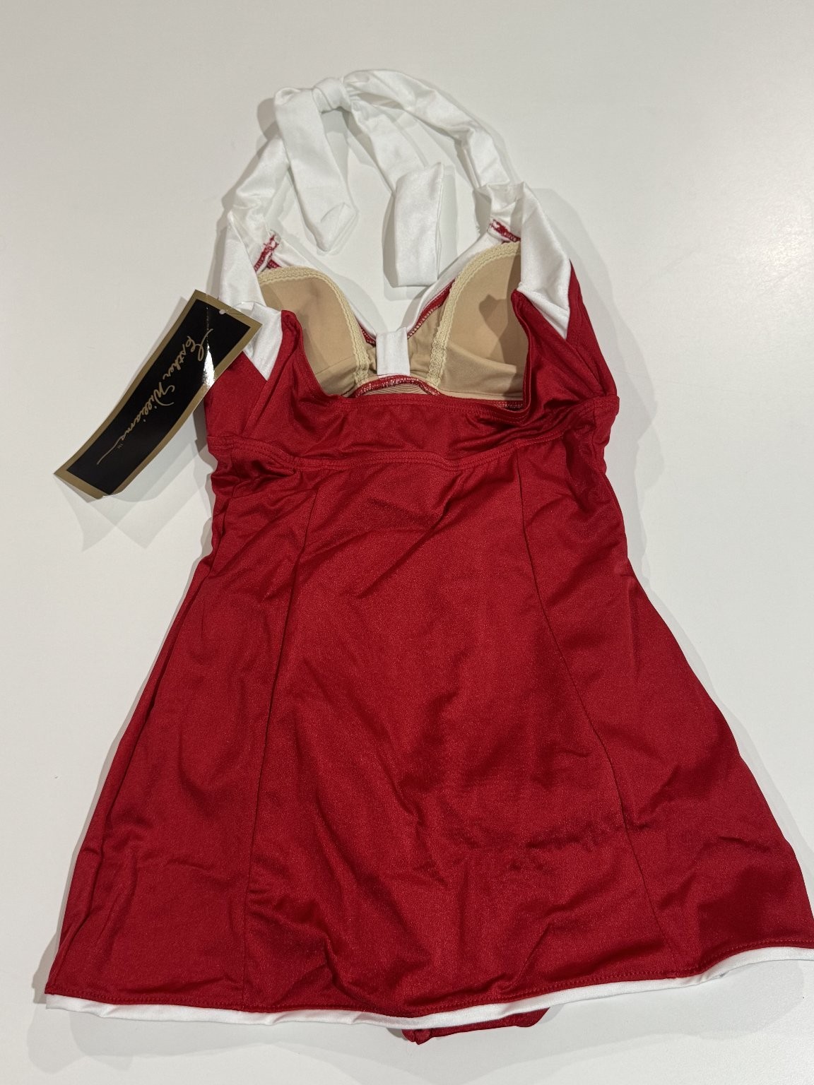 NWT Esther Williams Swimwear One-Piece Swimsuit Red White Size 6 Vintage Style