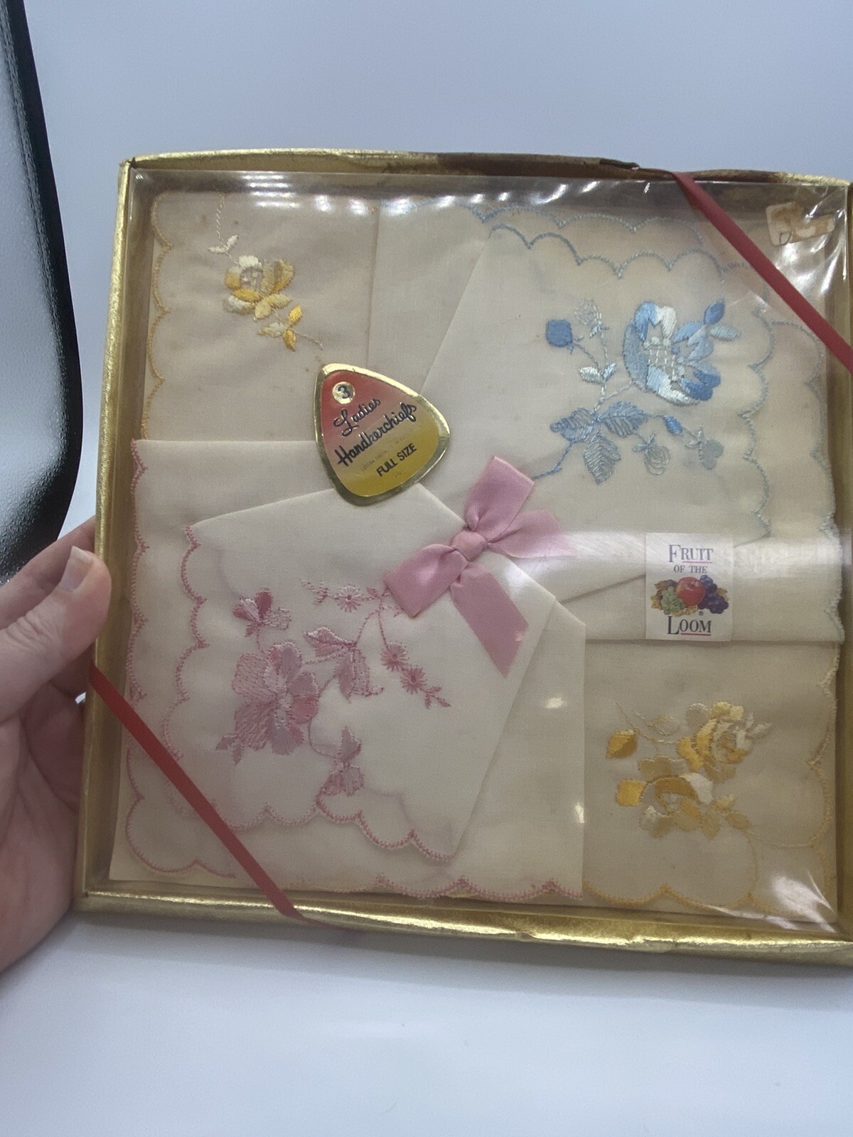 Vintage Ladies Handkerchiefs Fruit Of The Loom New Old Stock In Box