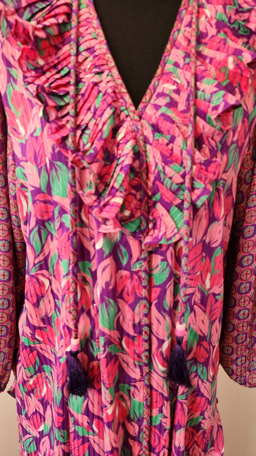 Diane Freis Vintage Georgette Co-Ord Dress Top Matching Skirt Size M /L