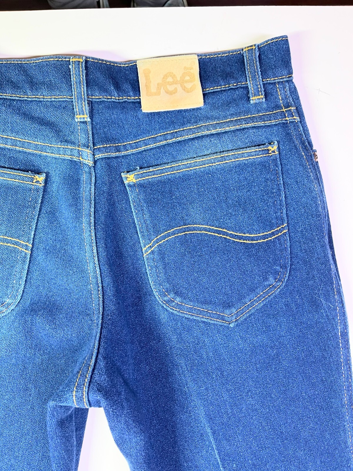 Vintage Lee Men’s Union Made Blue Jeans Meas. 32×28.5″ Polyester-Cotton Blend