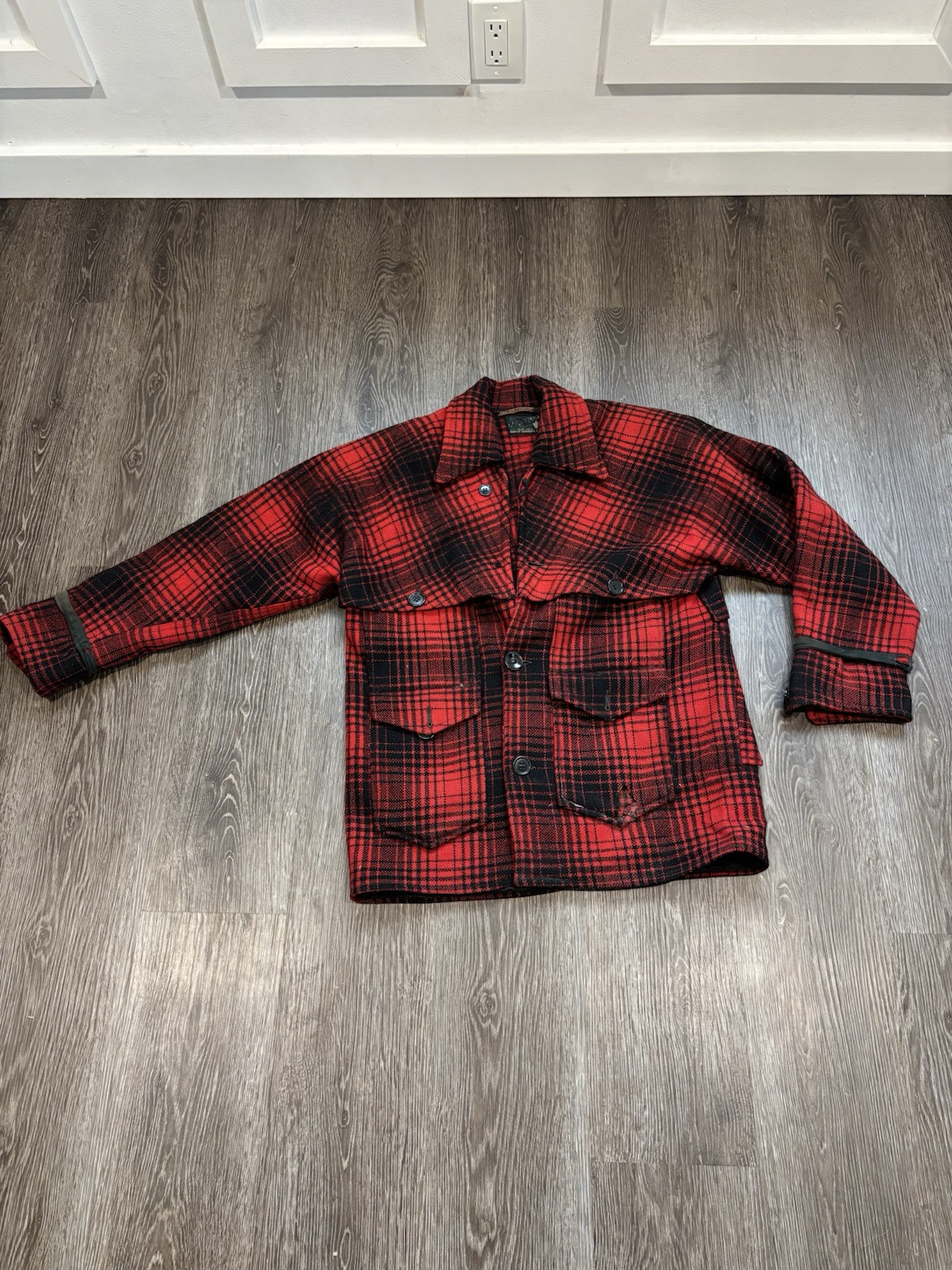 Hunting Mackinaw Farwest Garment Vintage Wool Cruiser Field Jacket Med L Mens