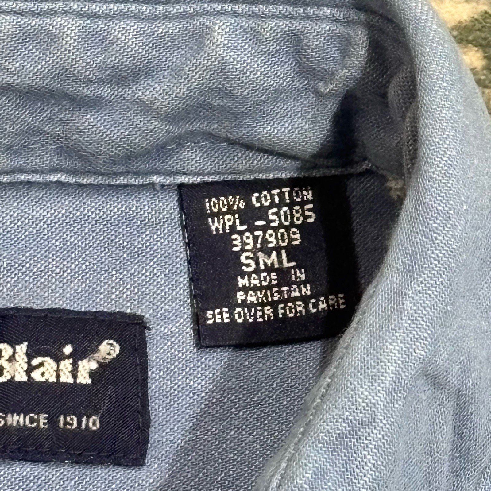 Vintage John Blair banded-bottom pullover shirt Small Retro Streetwear Grandpa