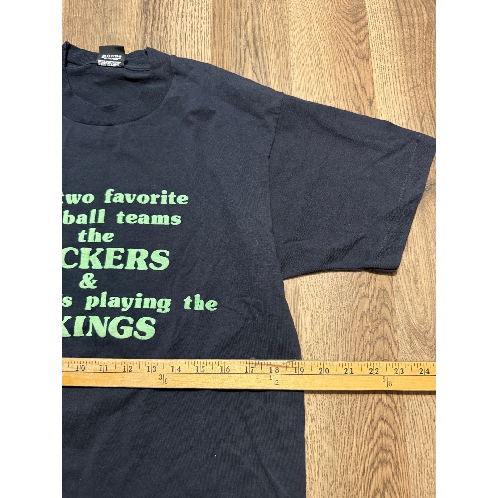 Screen Stars Best T-Shirt Mens L Black Green Packers Vikings Football Humor