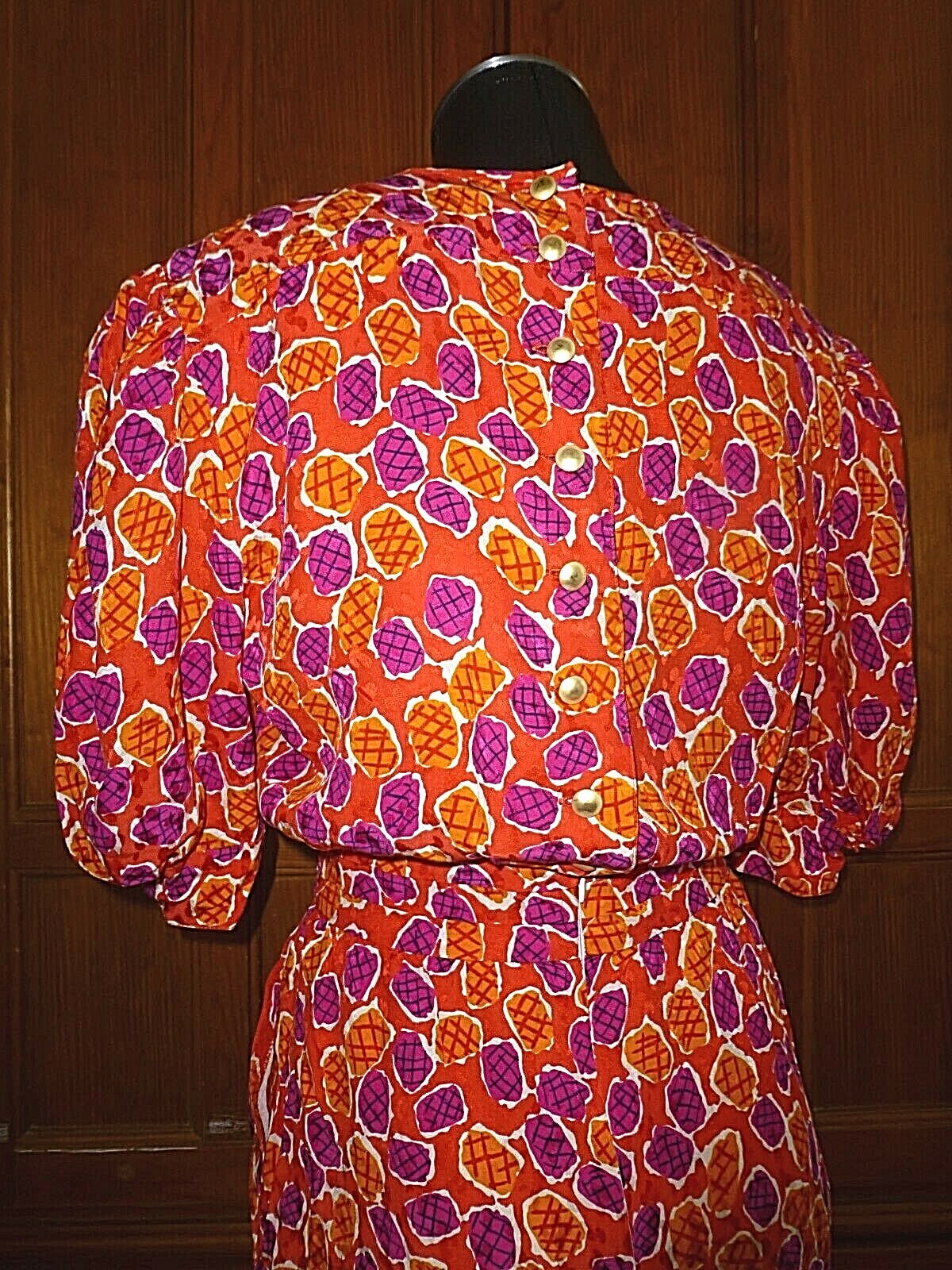 Vtg 80s ESCADA Margaretha Ley SILK Faux Wrap Skirt Pockets Sheath Cocktail DRESS