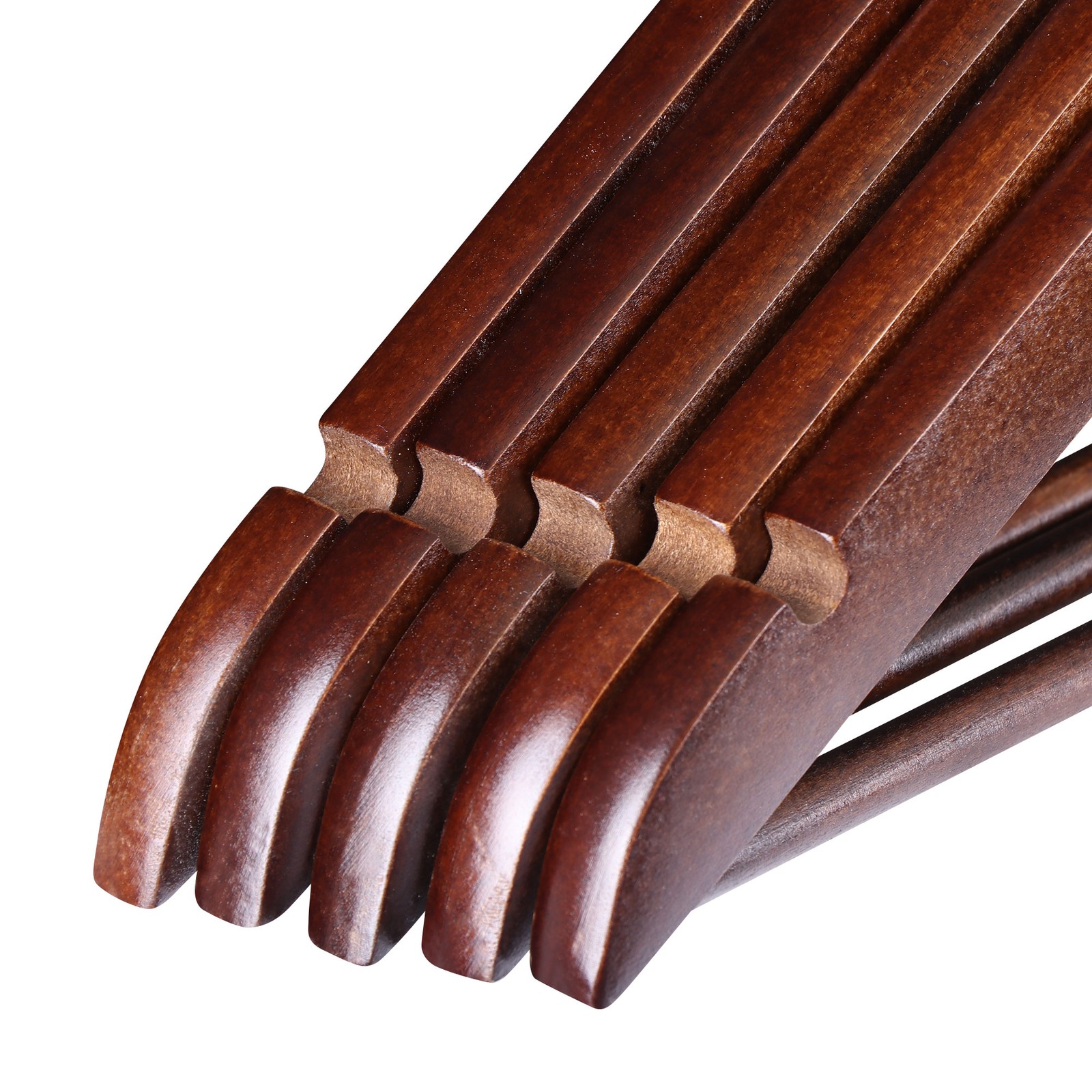 Premium Wooden Hangers 50 Pack Durable Slim Coat Hanger w/360° Swivel Hook Brown