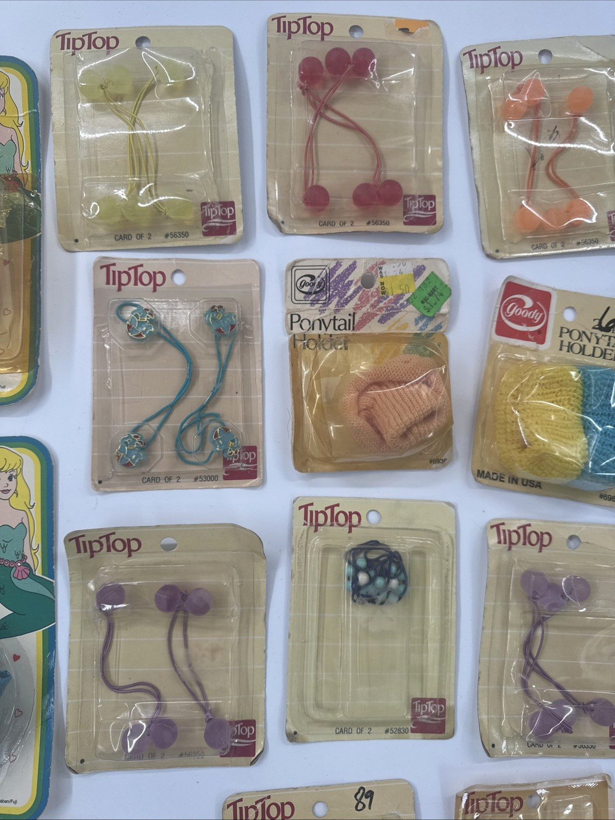 Vintage 80s Girls Womens Ponytail Holders Lot of 28 Retro Goodys Tip Top Mermaid