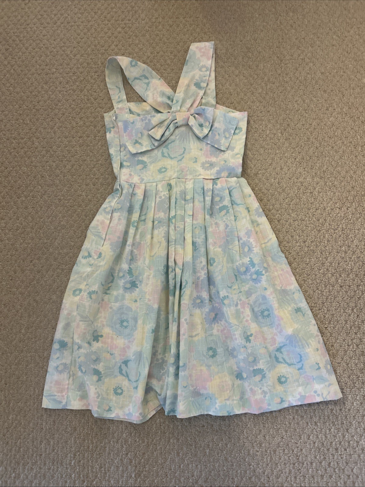 Vintage Lanz Originals Floral Dress 1960s 70s Sleeveless Midi USA Size 5/6 Small